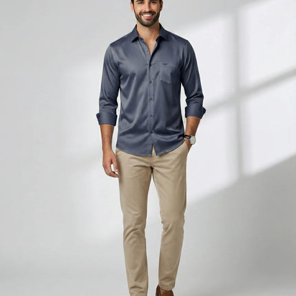 Satin Lycra Formal Shirt's for Men | Smooth Finish | Stretch Comfort | DIONARU