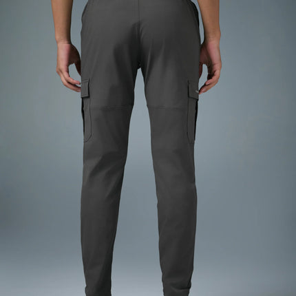 Men’s Solid Relax Fit Sports Cargo Trackpants with TS FLEXI Technology