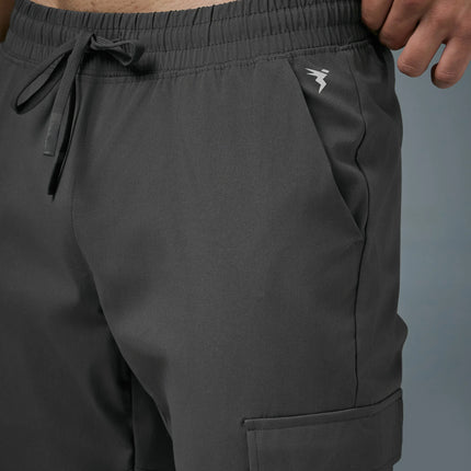 Men’s Solid Relax Fit Sports Cargo Trackpants with TS FLEXI Technology