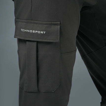Men’s Solid Relax Fit Sports Cargo Trackpants with TS FLEXI Technology