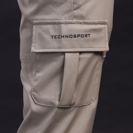 Men’s Solid Relax Fit Sports Cargo Trackpants with TS FLEXI Technology