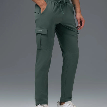 Men’s Solid Relax Fit Sports Cargo Trackpants with TS FLEXI Technology