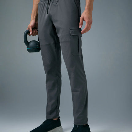 Men’s Solid Relax Fit Sports Cargo Trackpants with TS FLEXI Technology