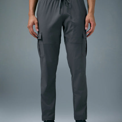 Men’s Solid Relax Fit Sports Cargo Trackpants with TS FLEXI Technology