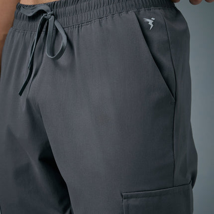 Men’s Solid Relax Fit Sports Cargo Trackpants with TS FLEXI Technology