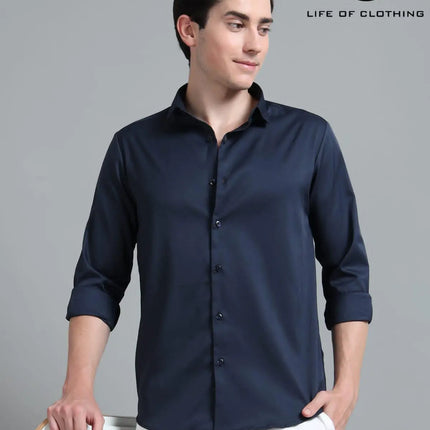 Men’s Satin Korean Lycra Comfort Fit Full Sleeve Shirt | Life of Clothing