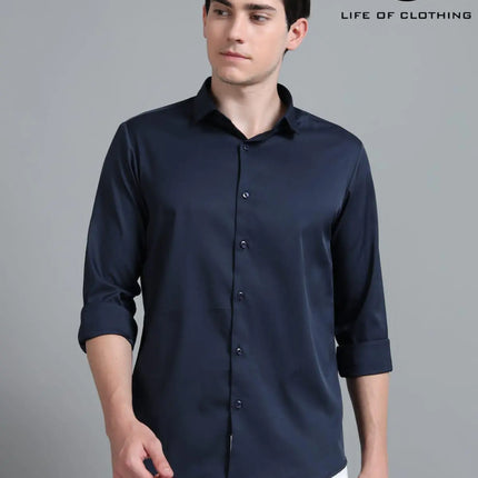 Men’s Satin Korean Lycra Comfort Fit Full Sleeve Shirt | Life of Clothing