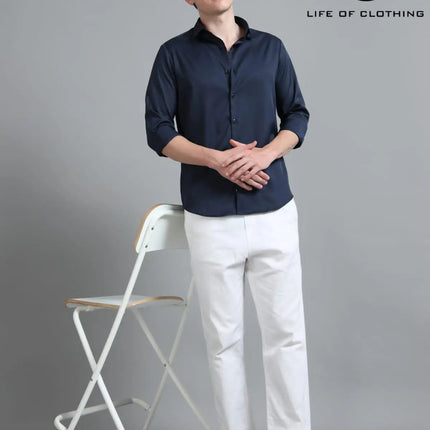 Men’s Satin Korean Lycra Comfort Fit Full Sleeve Shirt | Life of Clothing