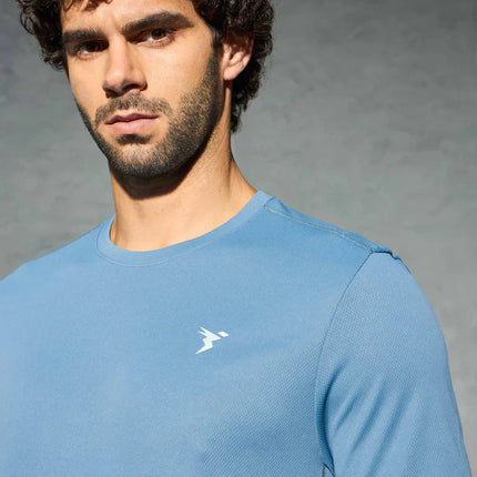 Men’s Solid Slim Fit Crew Neck T-Shirt with Advanced TECHNO COOL+ Fabric