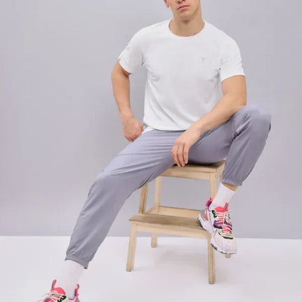 Men’s Solid Slim Fit Crew Neck T-Shirt with Advanced TECHNO COOL+ Fabric