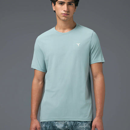 Men’s Solid Slim Fit Crew Neck T-Shirt with COTFLEX Innovation