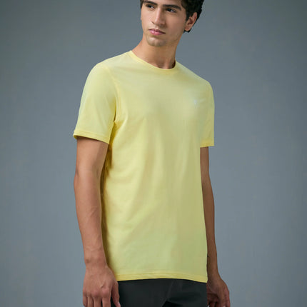 Men’s Solid Slim Fit Crew Neck T-Shirt with COTFLEX Innovation