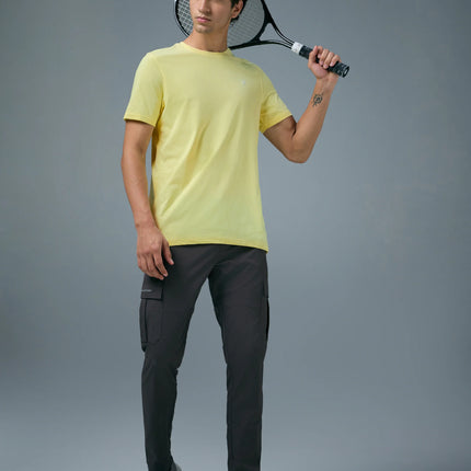 Men’s Solid Slim Fit Crew Neck T-Shirt with COTFLEX Innovation