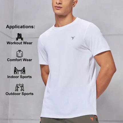 Men’s Solid Slim Fit Crew Neck T-Shirt with COTFLEX Innovation