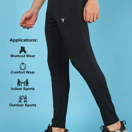 Men’s Solid Slim Fit Trackpants with Advanced TECHNO DRY Fabric