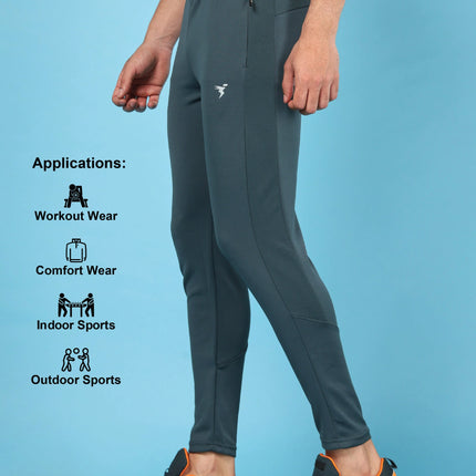 Men’s Solid Slim Fit Trackpants with Advanced TECHNO DRY Fabric