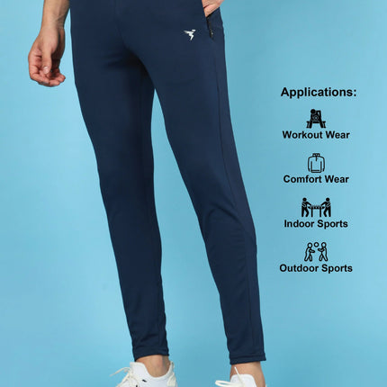 Men’s Solid Slim Fit Trackpants with Advanced TECHNO DRY Fabric