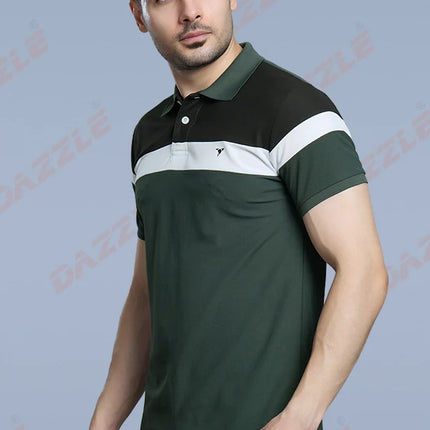CRAZY MATTY Trendy T-Shirt – Green | DAZZLE Sports Wear | Stylish Slim-Fit Dri-Fit Matty Tee