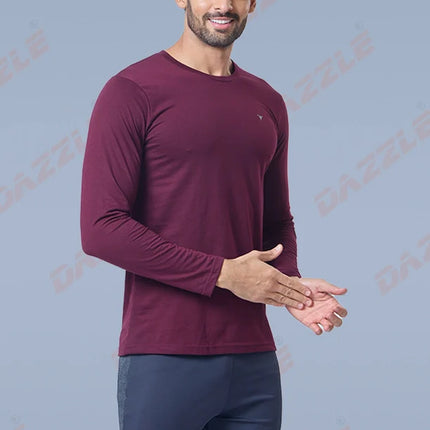Men’s Round Neck Full Sleeves Cotton T-Shirt – Comfort Fit