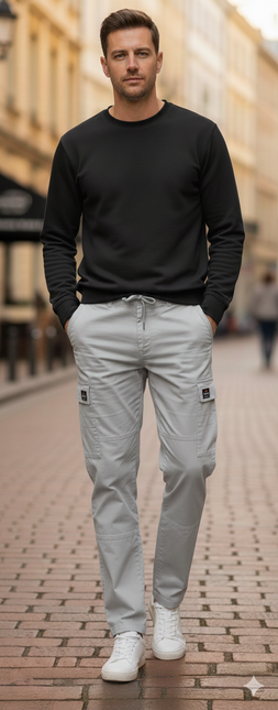 Premium Cargo Pants – Comfortable Stretch Fabric - Ankle Fit